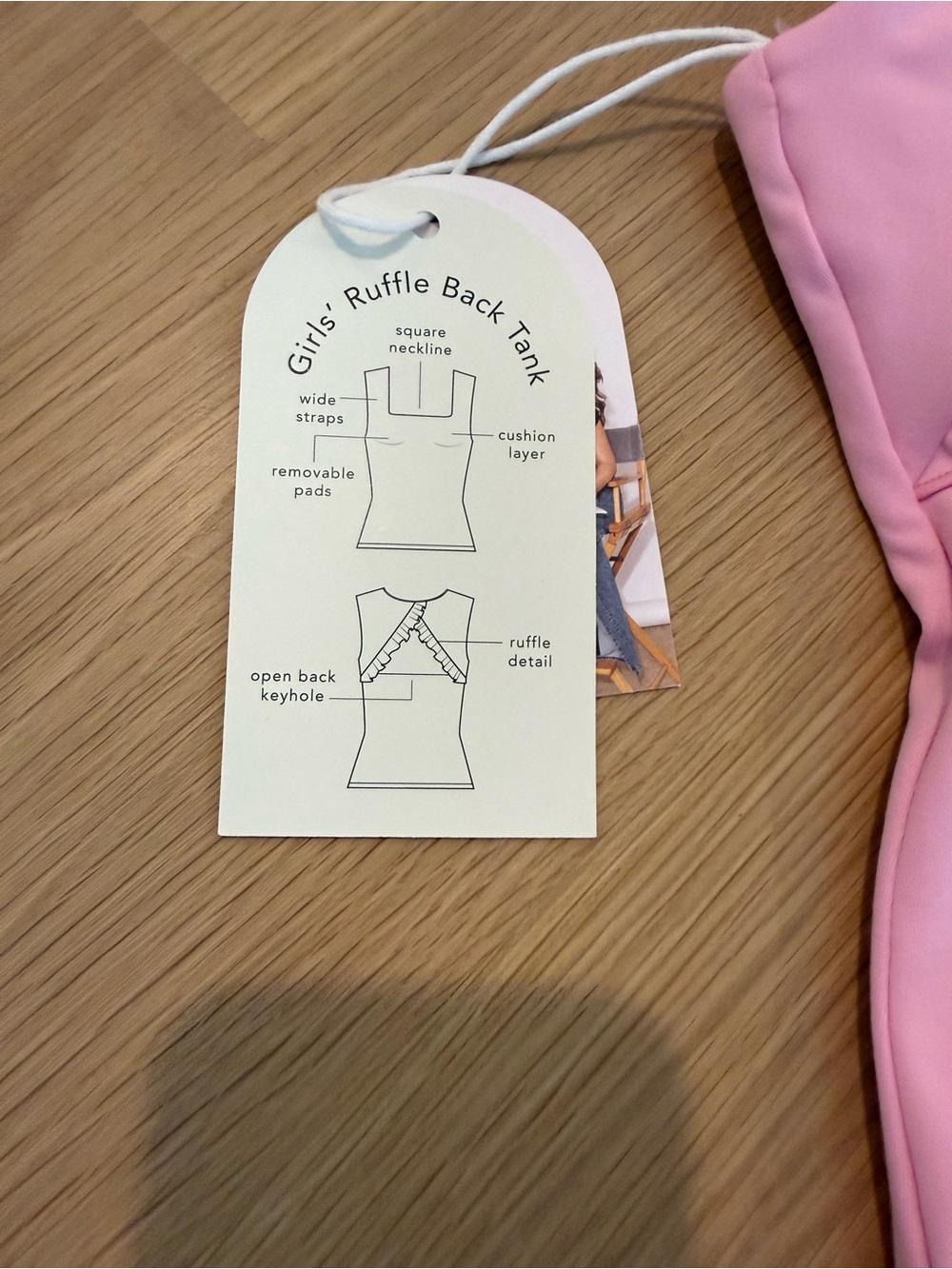Target Blogilates Pink Ruffle back Keyhole Tank Top - Picture 4 of 4
